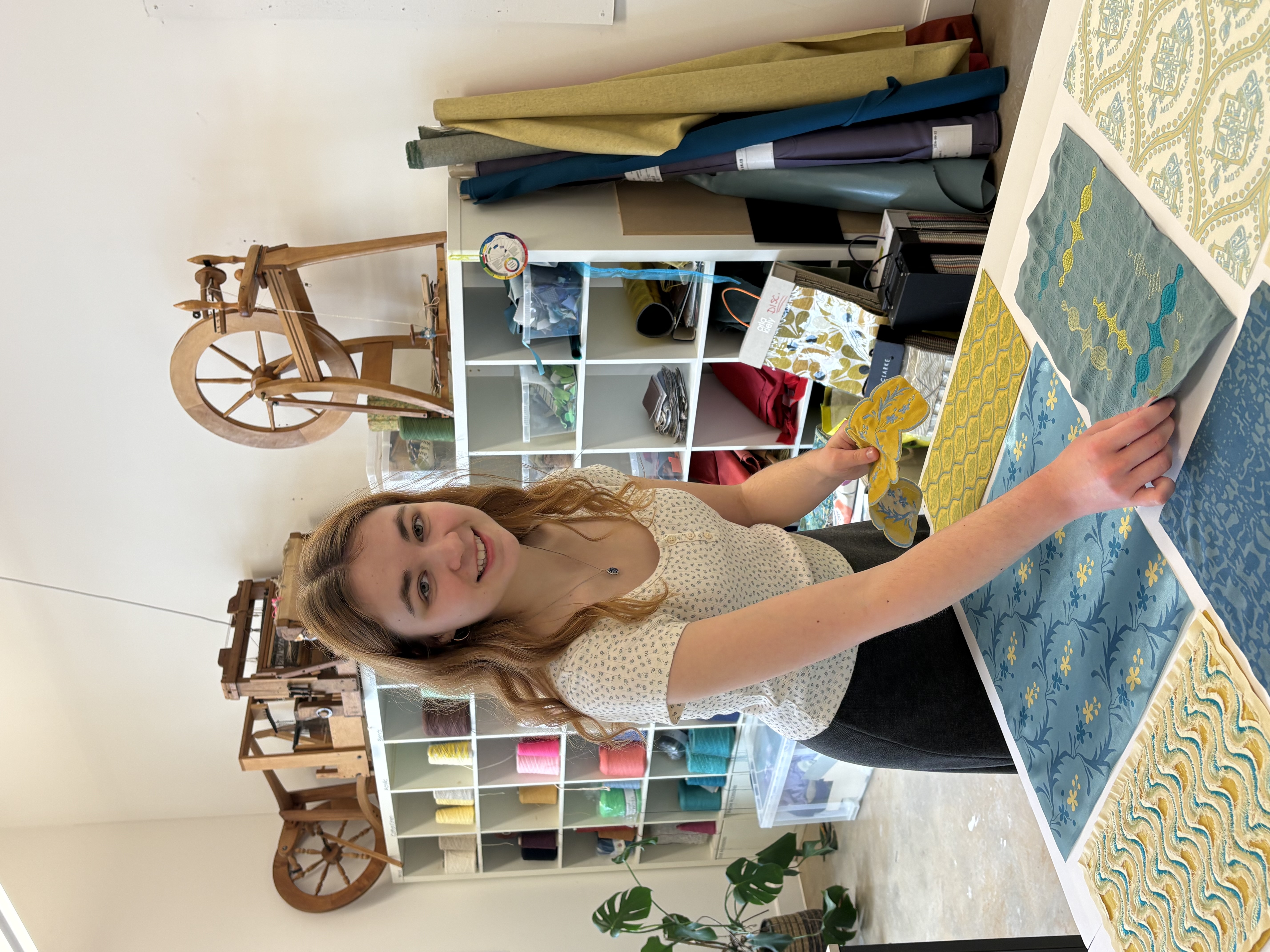 Amelia Ramsey with textile work